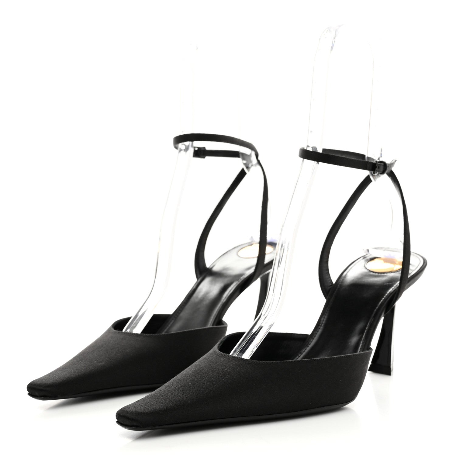 Saint Laurent Satin Crepe Aimee 75 Slingback Pumps 41 Black 4 of 10