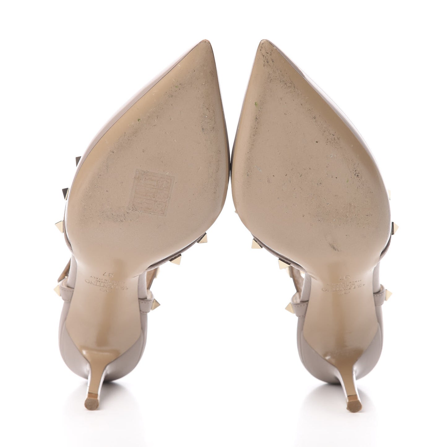 Patent Rockstud Ankle Strap 65mm Pumps 37 Poudre