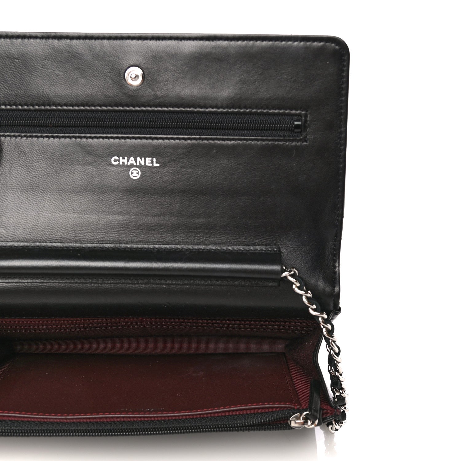Chanel Lambskin Quilted Wallet On Chain WOC Black 5 of 10
