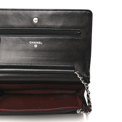 Chanel Lambskin Quilted Wallet On Chain WOC Black 5 of 10