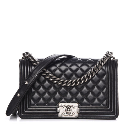 Chanel Lambskin Quilted Medium Boy Flap Black 1 of 13