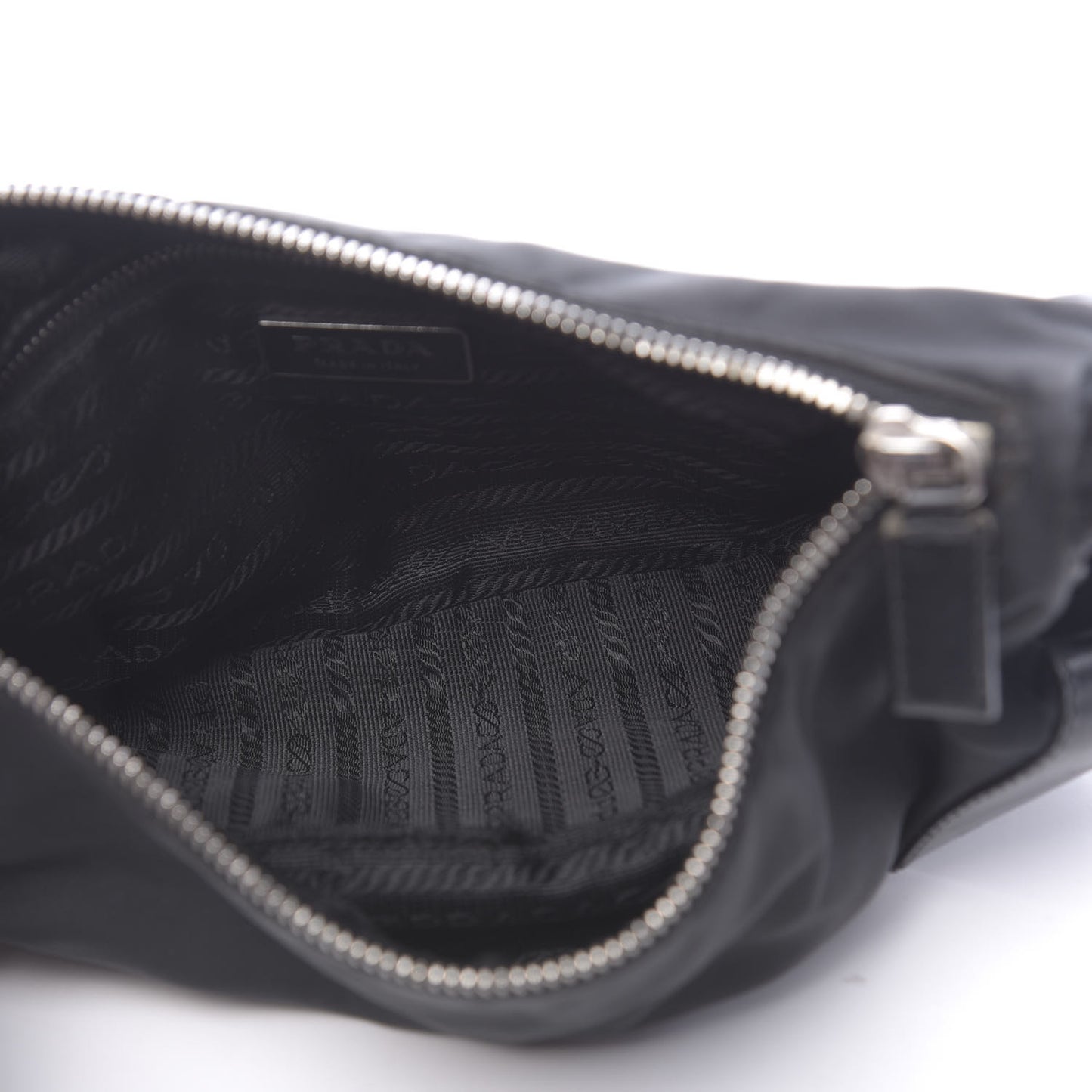 Tessuto Nylon Soft Calf Shoulder Bag Black