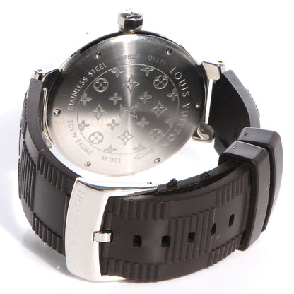 Louis Vuitton Stainless Steel Rubber 39mm Tambour Quartz Watch Brown 3 of 7