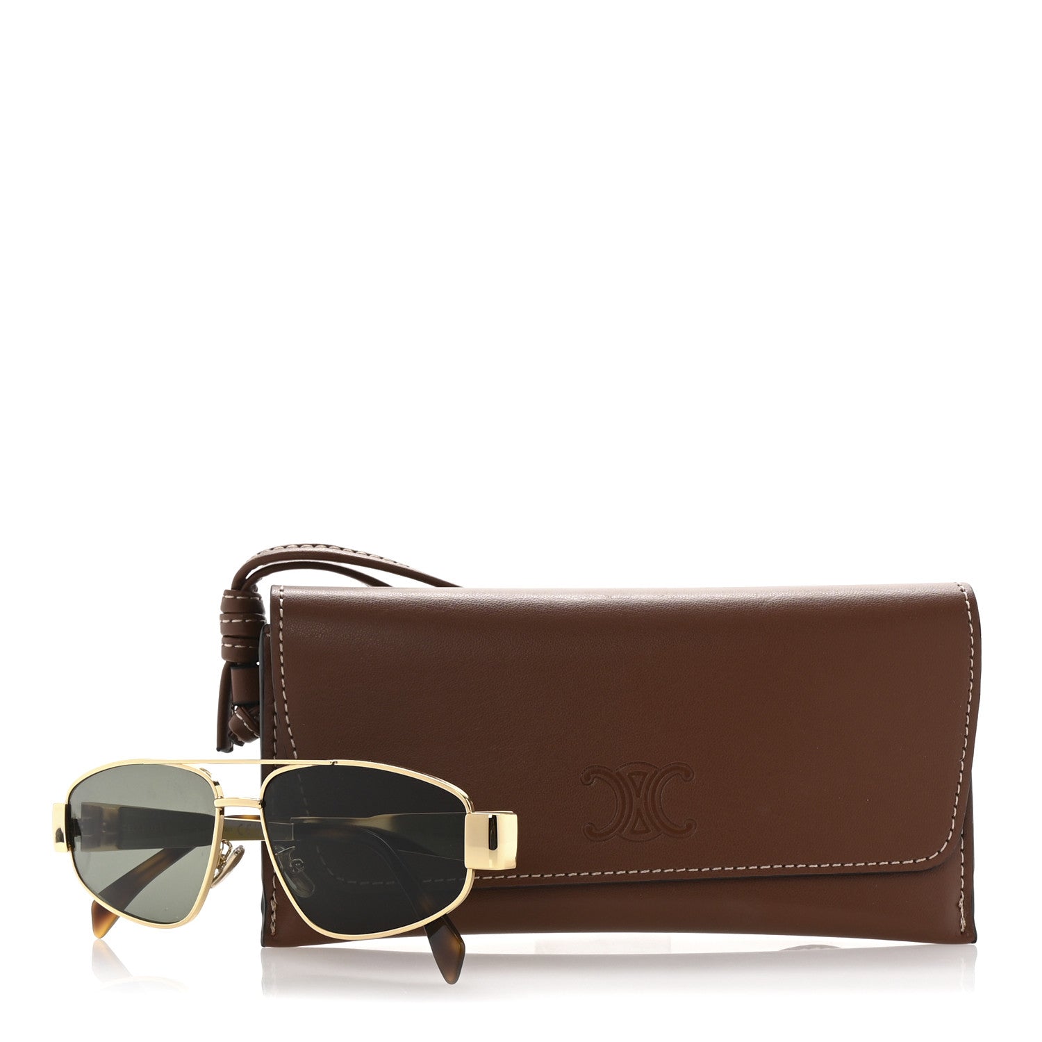 Celine Metal Triomphe 03 Sunglasses CL40281U Gold Green 8 of 8