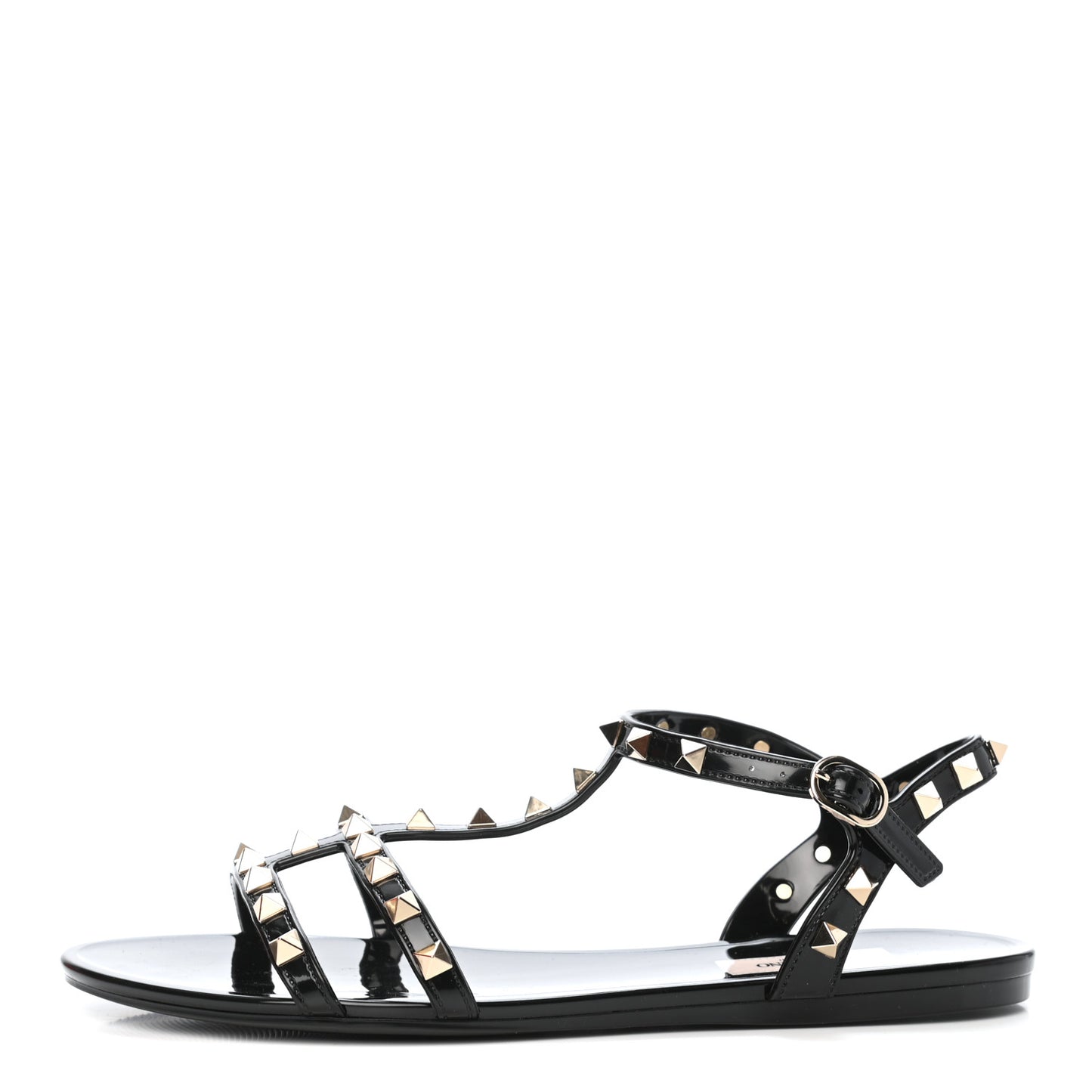PVC Jelly Rockstud Caged Sandals 39 Black