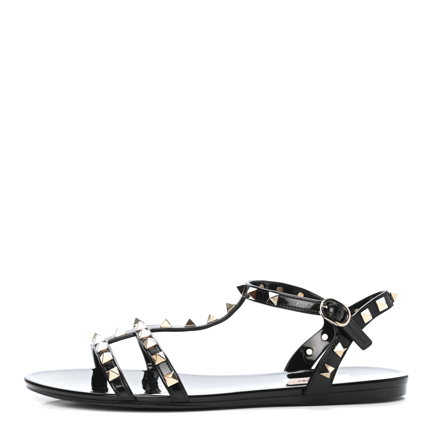Valentino Garavani PVC Jelly Rockstud Caged Sandals 39 Black 1 of 8