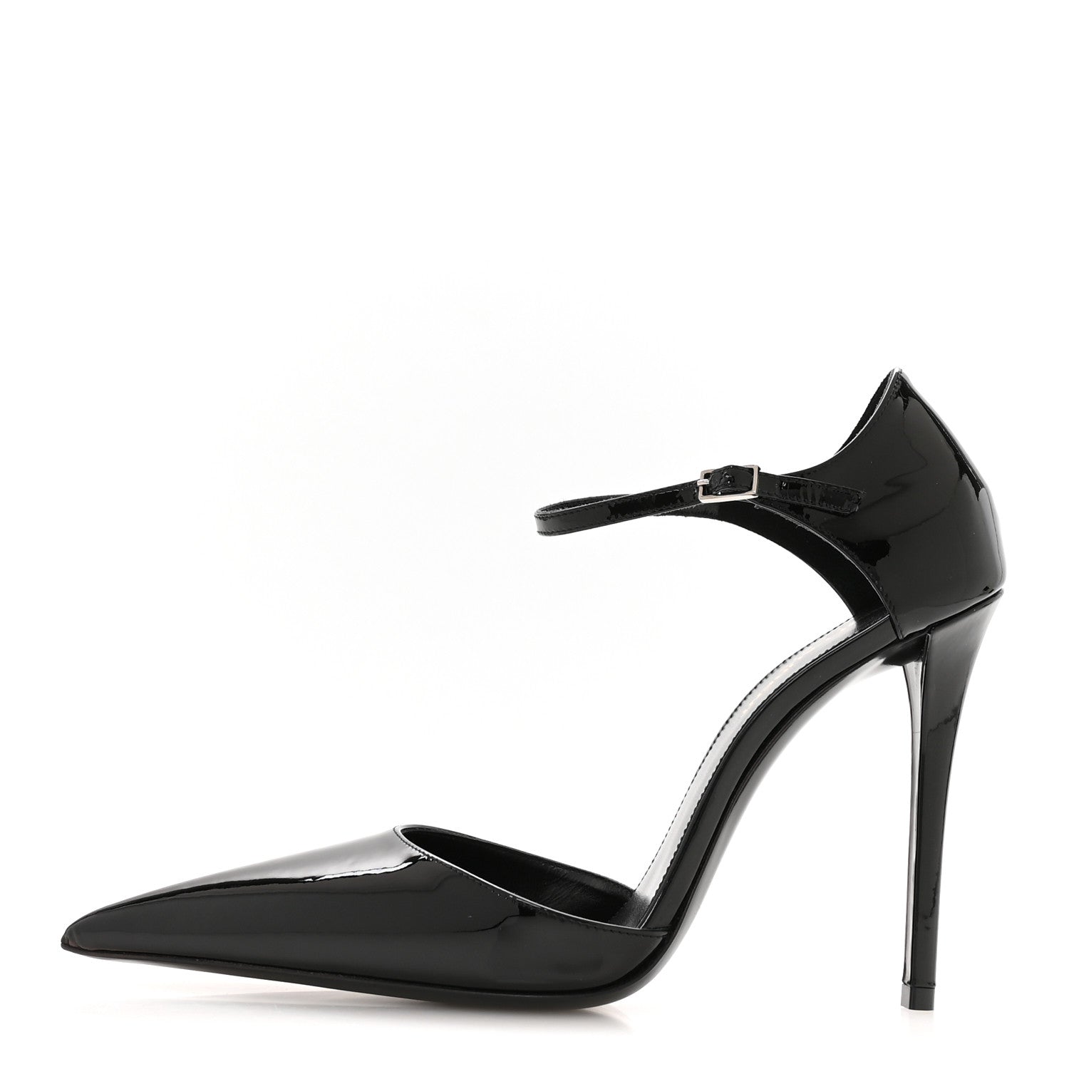 Saint Laurent Vernice Grupy Avenue 110 Ankle Strap Pointed Pumps 38.5 Black 1 of 9