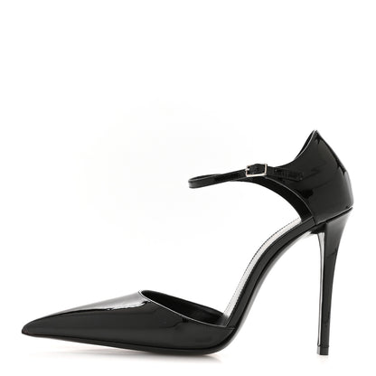 Saint Laurent Vernice Grupy Avenue 110 Ankle Strap Pointed Pumps 38.5 Black 1 of 9