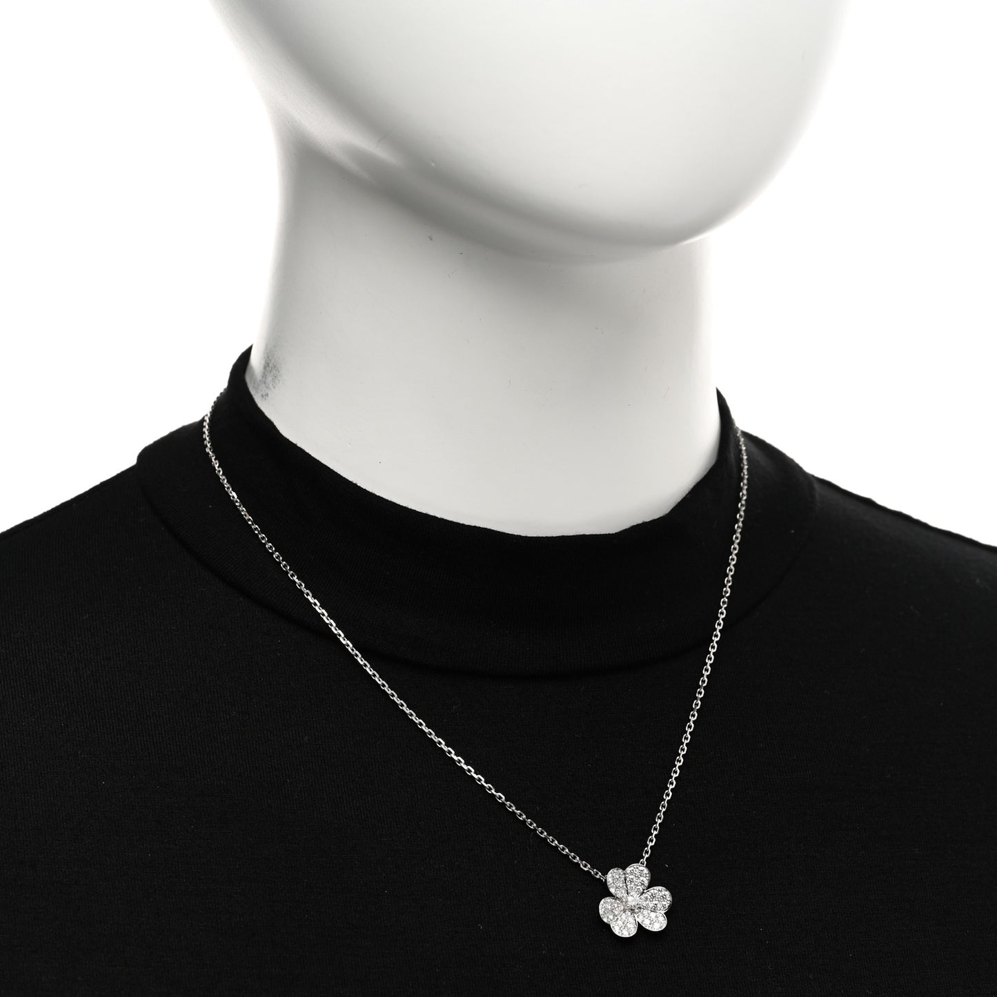 18K White Gold Diamond Small Frivole Pendant Necklace
