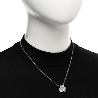 Van Cleef & Arpels 18K White Gold Diamond Small Frivole Pendant Necklace 2 of 5