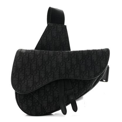 Christian Dior Oblique Mens Saddle Bag Black 1 of 17