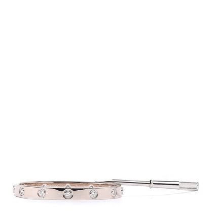 Cartier 18K White Gold 10 Diamond LOVE Bracelet 16 4 of 5