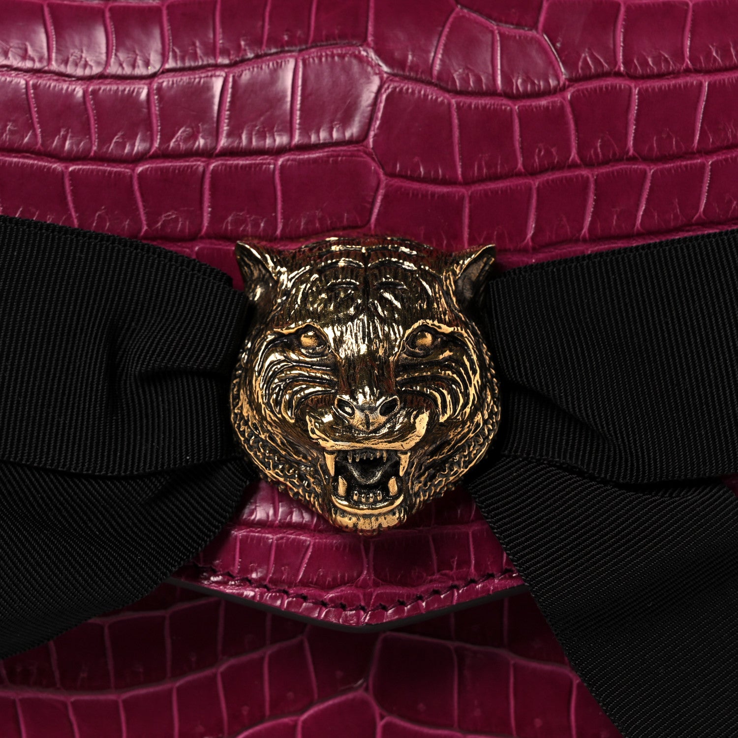 Gucci Crocodile Osiride Future Top Handle Bag Violet Cyclamin Black 9 of 14