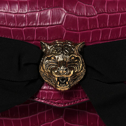 Gucci Crocodile Osiride Future Top Handle Bag Violet Cyclamin Black 9 of 14