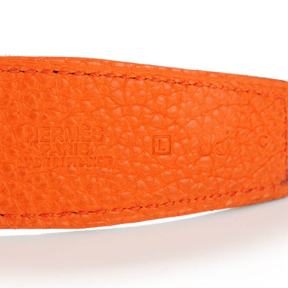 Hermes Box Togo 32mm H Belt 85 Black Orange 3 of 8