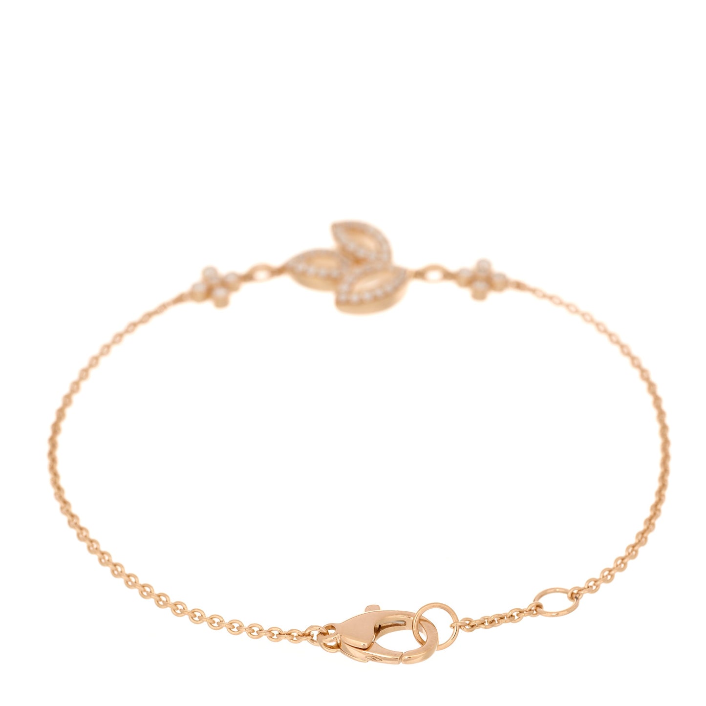 18K Rose Gold Diamond Lily Cluster Bracelet