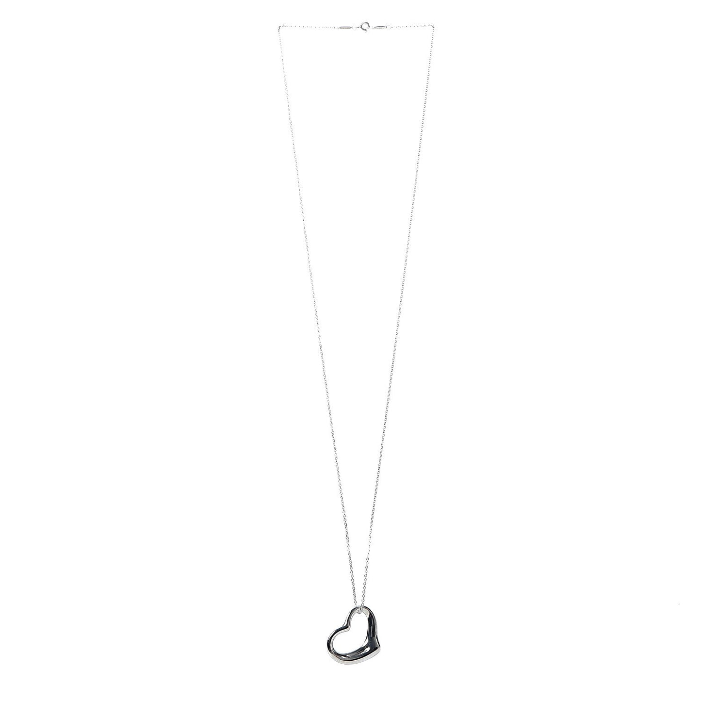 Sterling Silver 36mm Elsa Peretti Open Heart Pendant Necklace