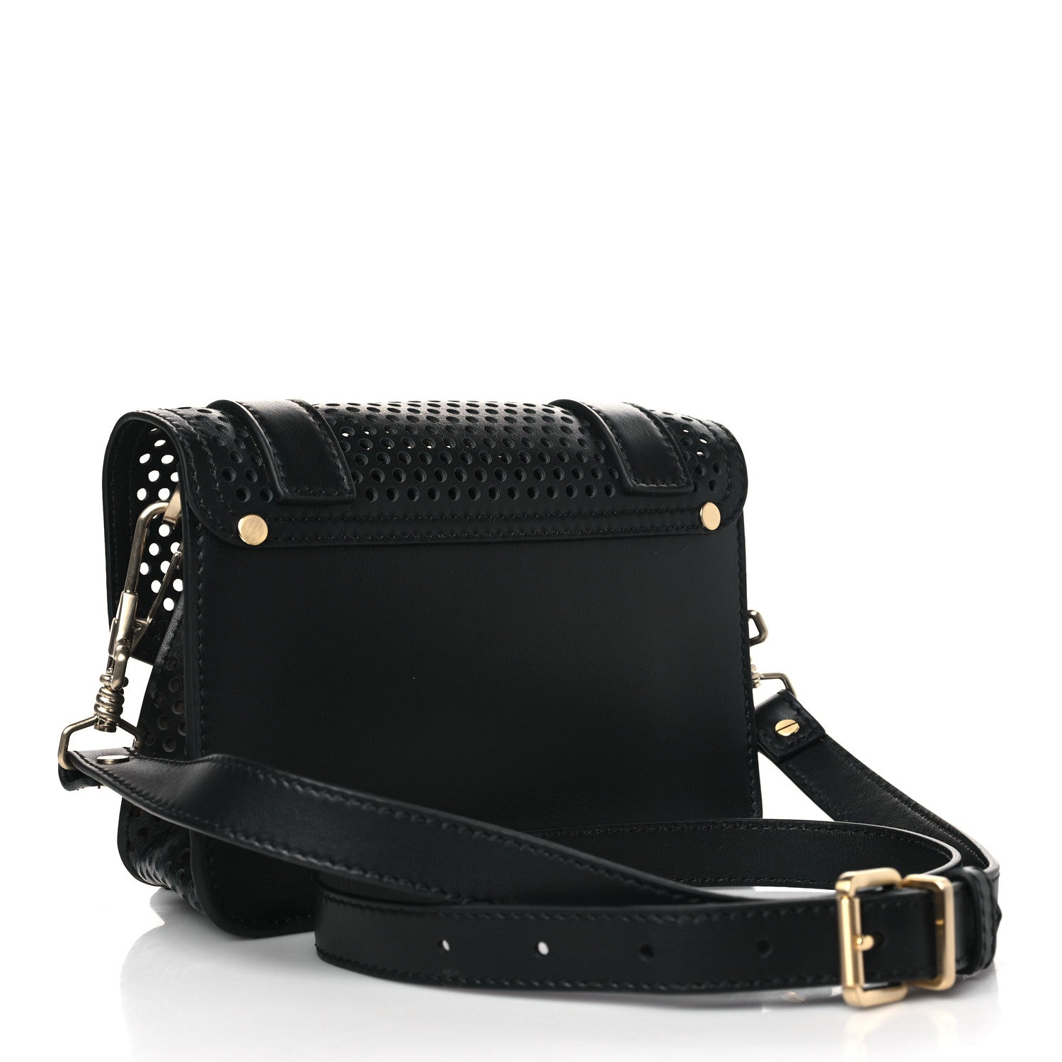 Proenza Schouler Lambskin Perforated Mini PS1 Satchel Black 3 of 10