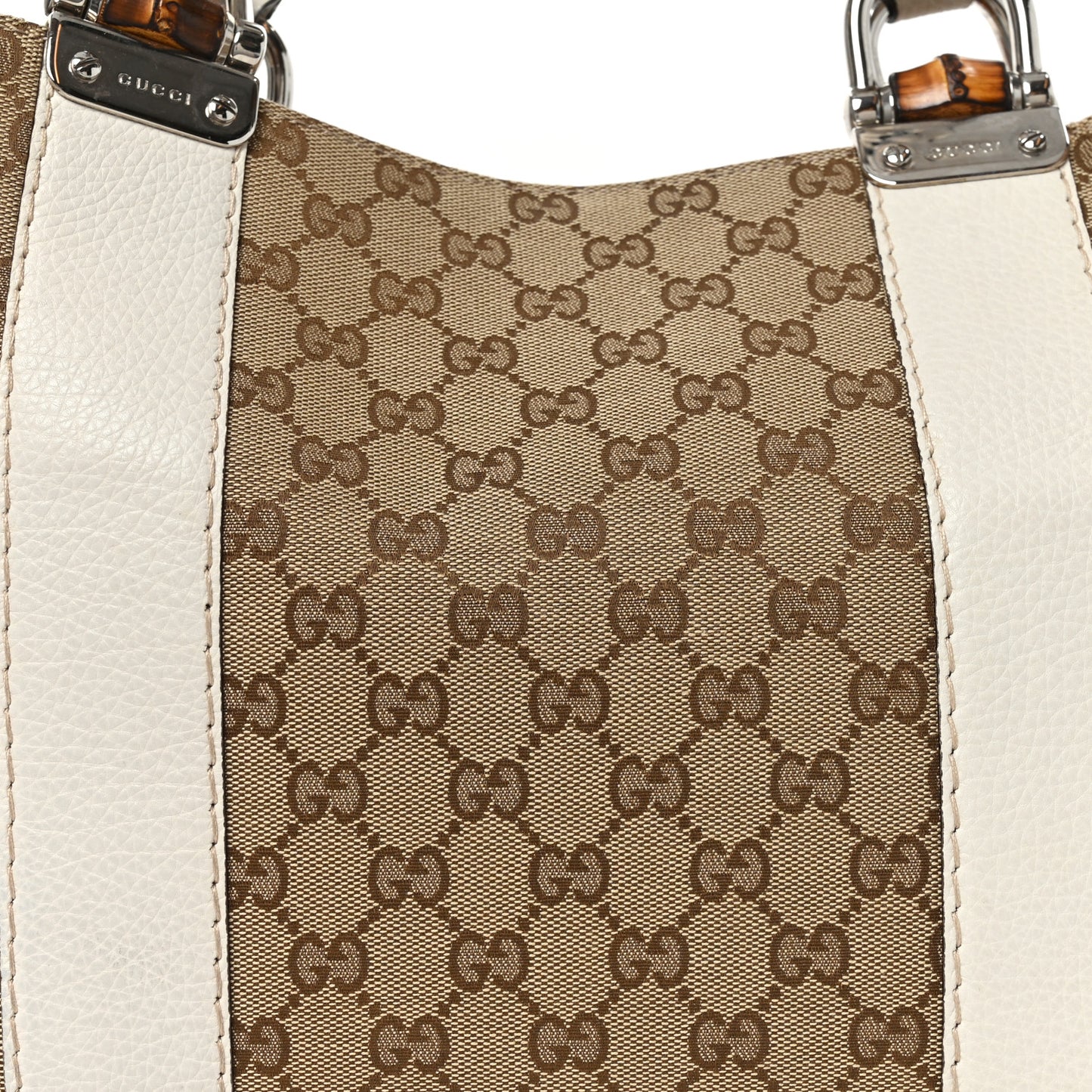 Monogram Medium Bamboo Bar Tote Off White