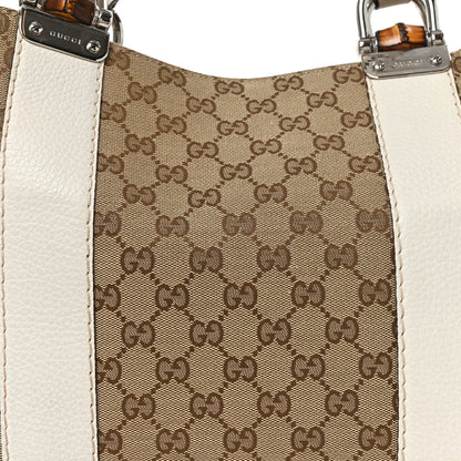 Gucci Monogram Medium Bamboo Bar Tote Off White 8 of 11