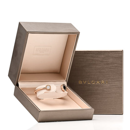 Bulgari 18K Rose Gold Mother of Pearl Malachite Black Onyx BVLGARI BVLGARI Flip Cuff Bracelet S 6 of 6