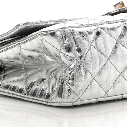 Chanel Metallic Striped Calfskin 2.55 Reissue 226 Flap Silver Silver 9 of 13