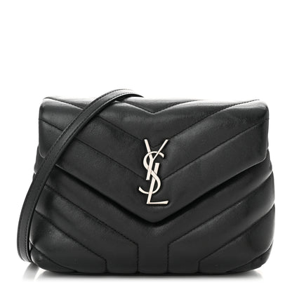 Saint Laurent Calfskin Y Quilted Monogram Toy Loulou Crossbody Bag Black 1 of 13