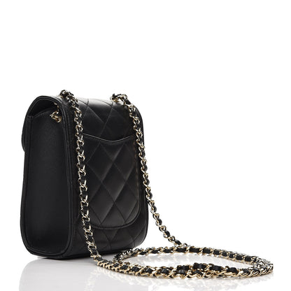 Chanel Lambskin Quilted Extra Mini Wallet On Chain WOC Black 3 of 8