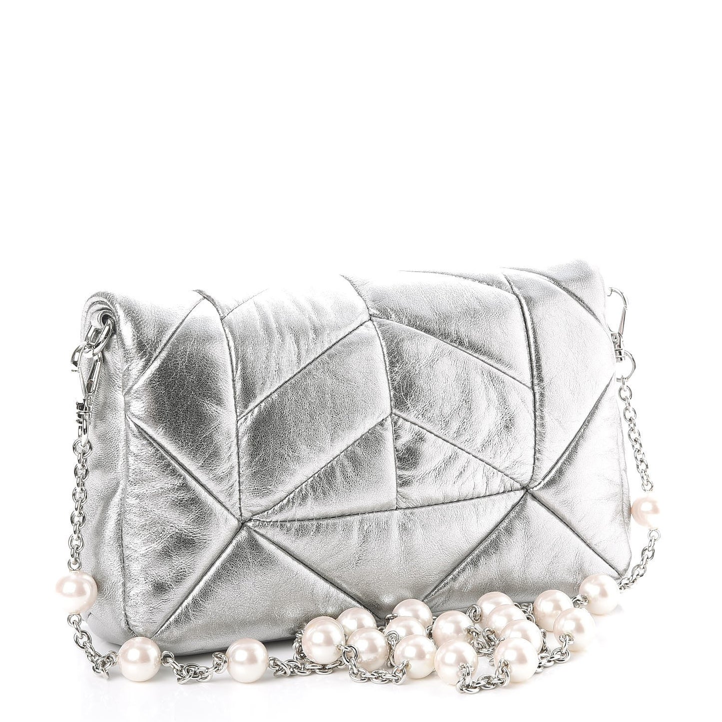 Nappa Patch Pearl Shoulder Bag Cromo