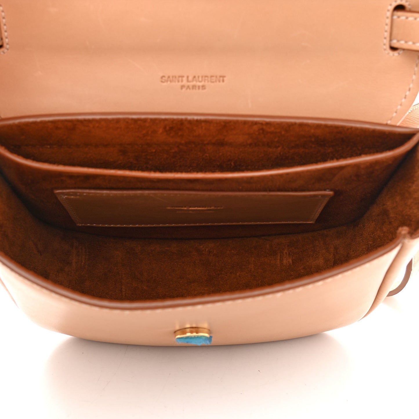Smooth Vintage Calfskin Small Kaia Satchel Brown Gold