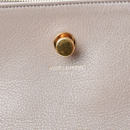 Saint Laurent Calfskin Canvas Small Muse Two Gray 5 of 8