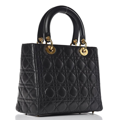 Christian Dior Lambskin Cannage Medium Lady Dior Black 3 of 17