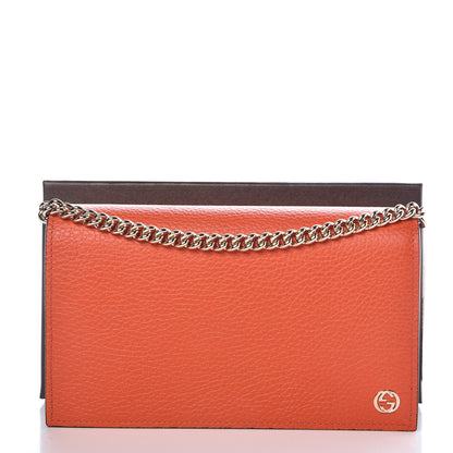 Gucci Dollar Calfskin Medium Betty Chain Wallet Sun Orange 9 of 9