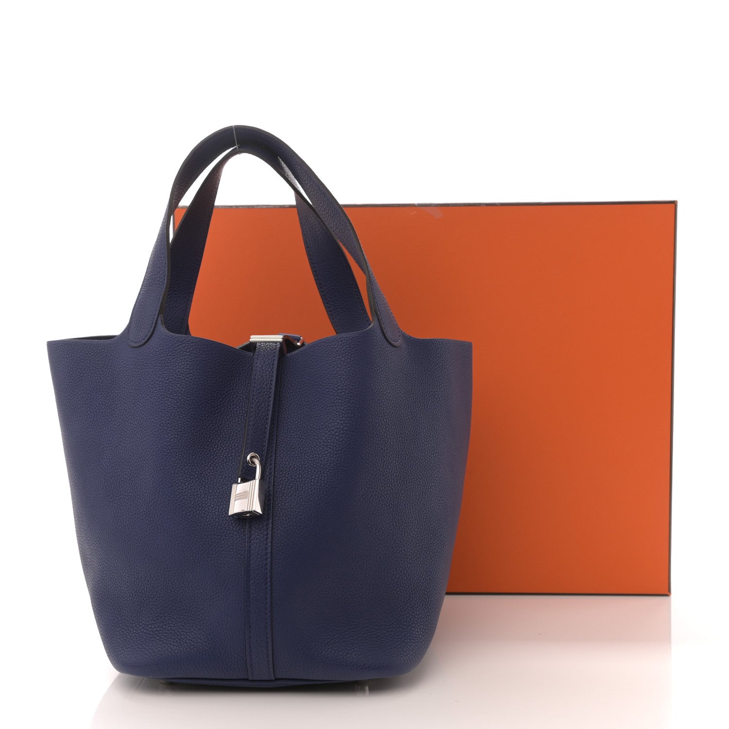 Hermes Taurillon Clemence Picotin Lock 22 MM Bleu Saphir 8 of 8