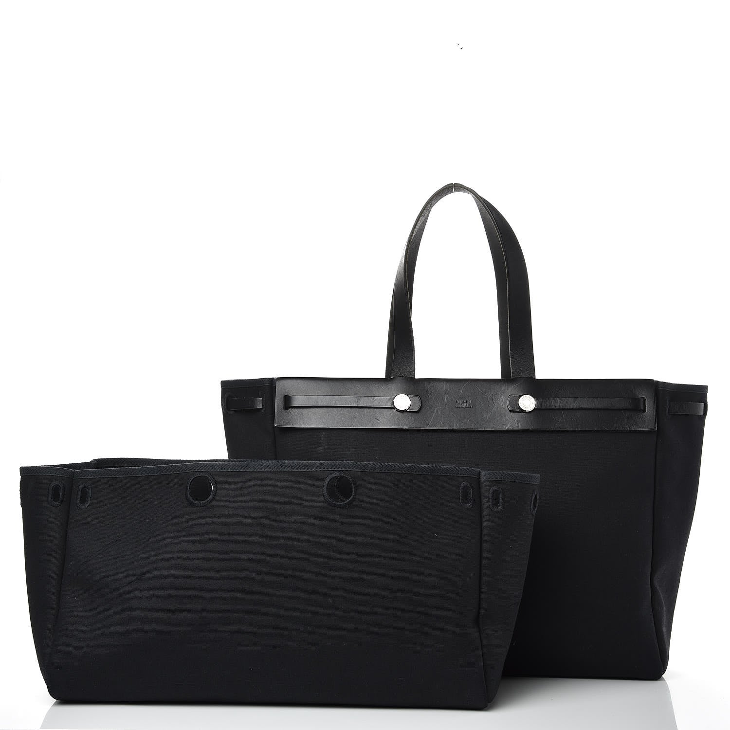 Hermes Toile Vache Hunter Herbag Cabas MM Black 8 of 16