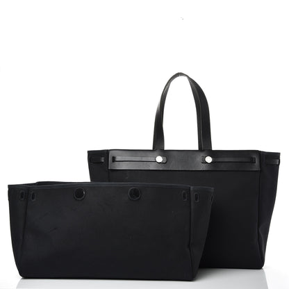 Hermes Toile Vache Hunter Herbag Cabas MM Black 8 of 16