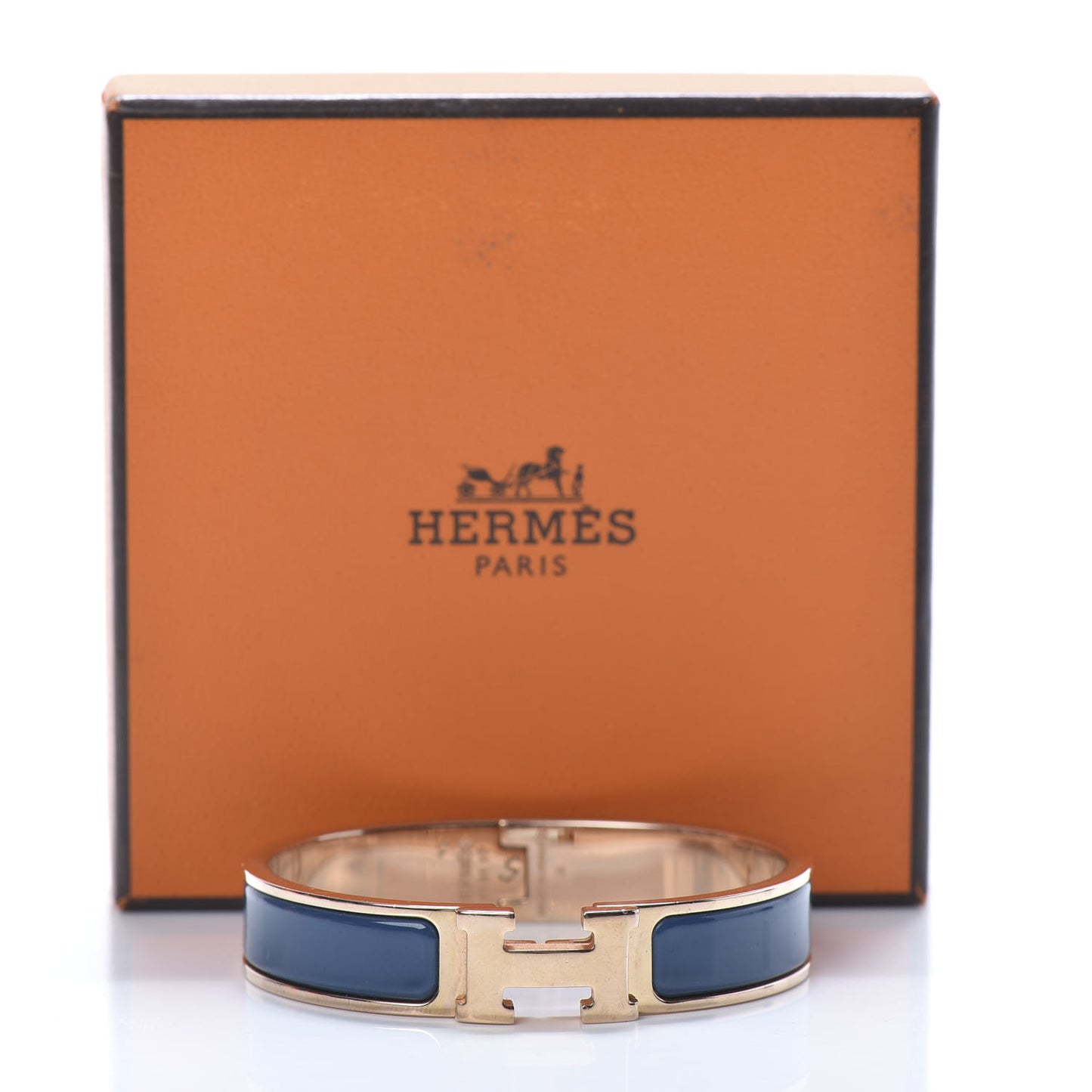 Enamel Narrow Clic Clac H Bracelet PM Bleu De Genes