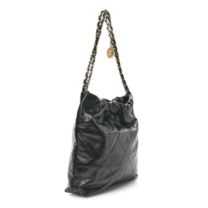 Chanel Shiny Calfskin Quilted Small Chanel 22 Black 4 of 12