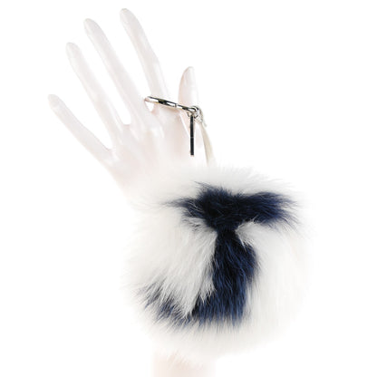 Fendi Fox Fur Shiny Nappa Bi-Color J ABCharm Bag Charm White Blue 2 of 5
