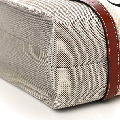 Chloe Cotton Calfskin Medium Woody Ribbon Tote White Brown 5 of 12
