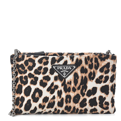 Prada Tessuto Soft Nylon Leopard Print Crossbody Avorio 1 of 7