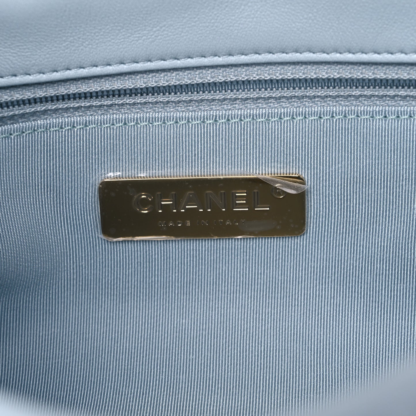 Lambskin Quilted Medium Chanel 19 Flap Light Blue