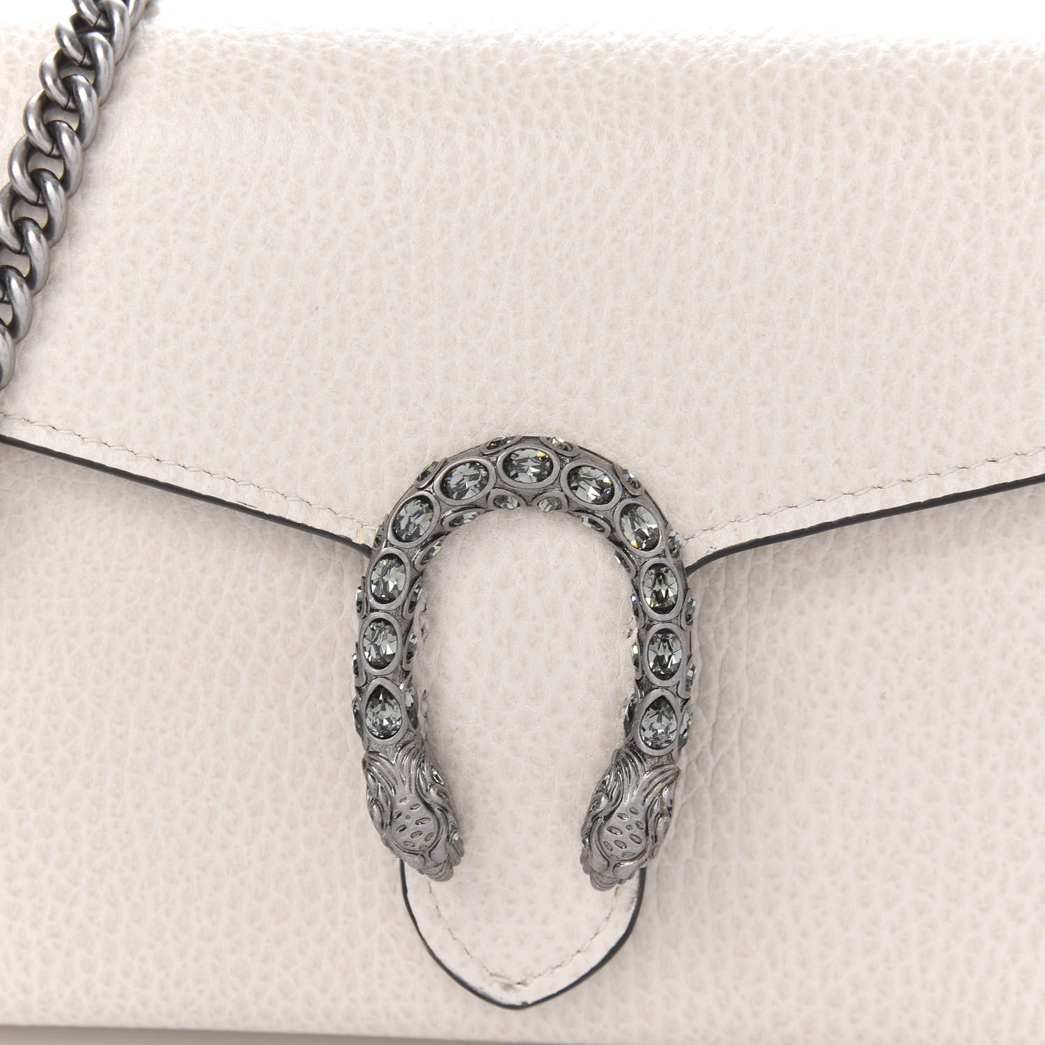 Gucci Dollar Calfskin Mini Dionysus Chain Wallet Mystic White 9 of 9