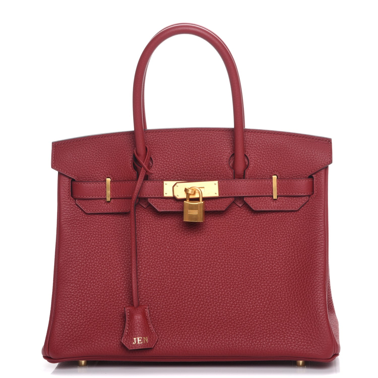Hermes Taurillon Clemence Birkin 30 Rouge Grenat 1 of 28
