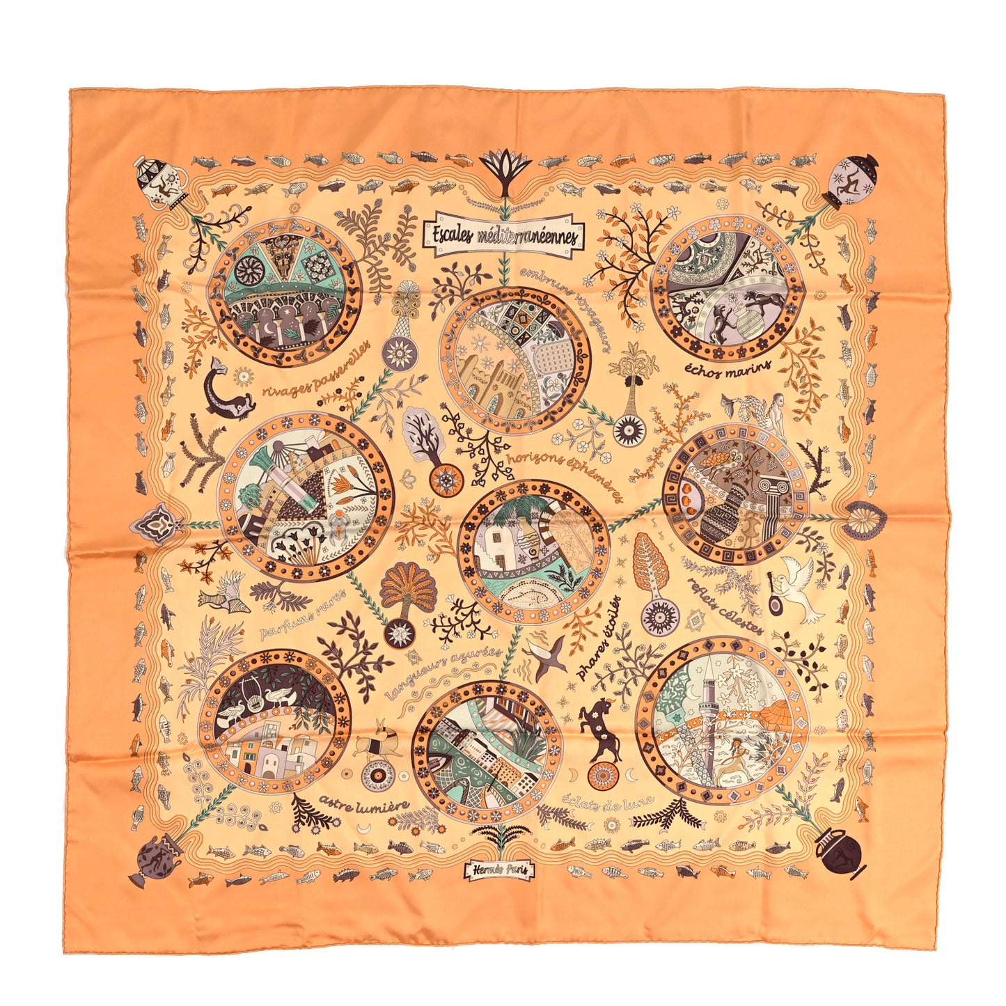 Silk Escales Méditerranéennes Scarf 90
