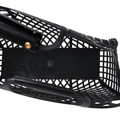 Fendi Recycled Plastic Vitello Liberty Matte Medium Fendi Basket Black Miele Scuro 5 of 13