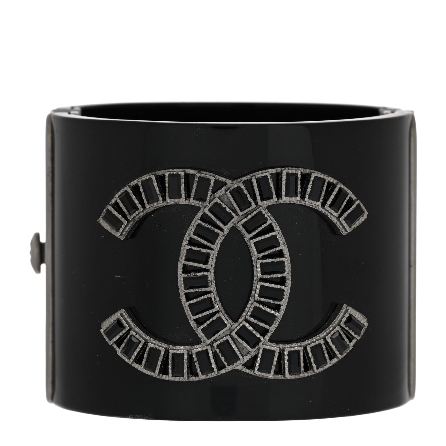 Chanel Resin Baguette CC Cuff Black 1 of 5