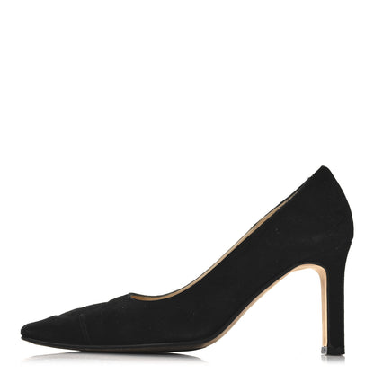 Chanel Suede CC Pumps 36.5 Black 1 of 9