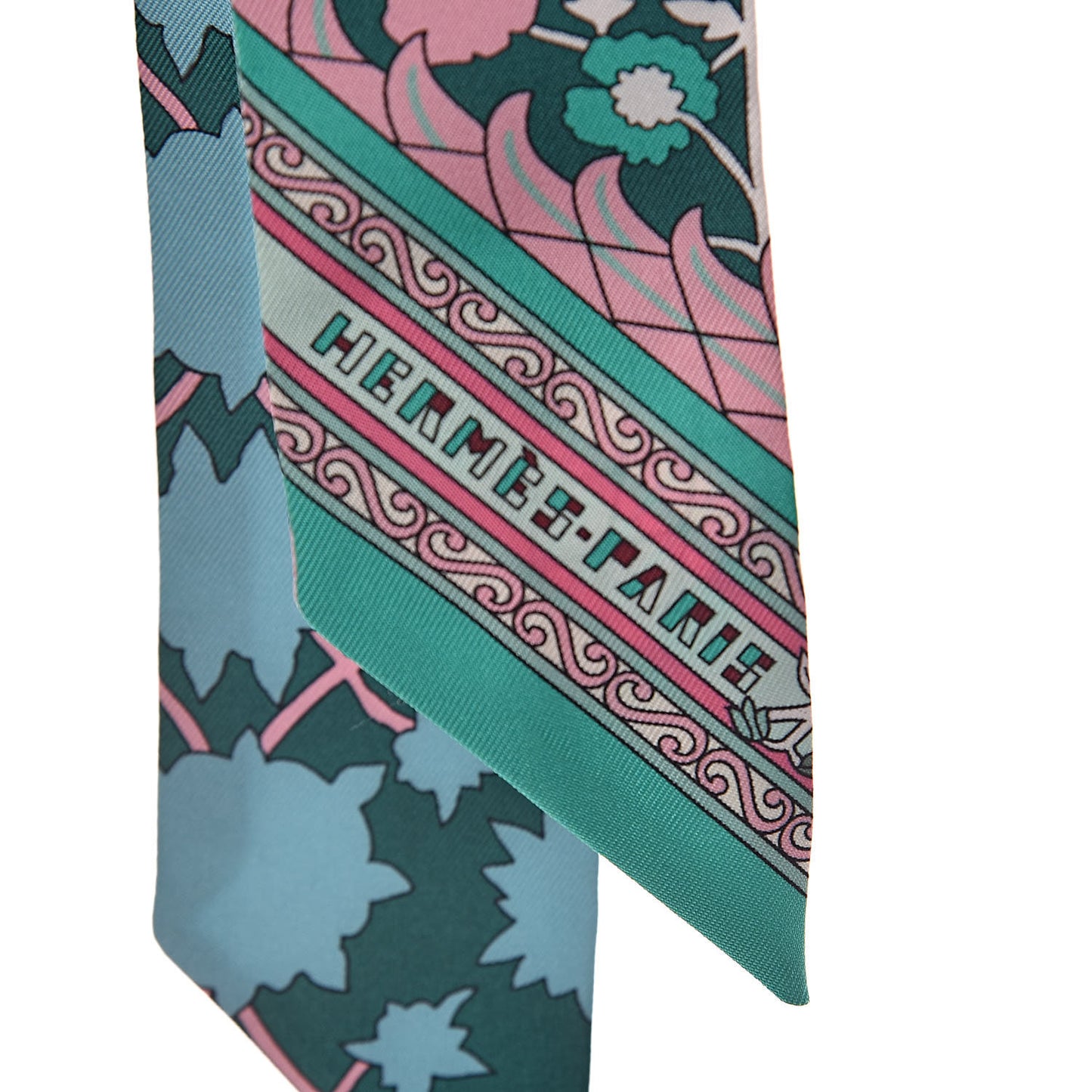 Silk Tapis Persans Twilly Lagon Vert Rose