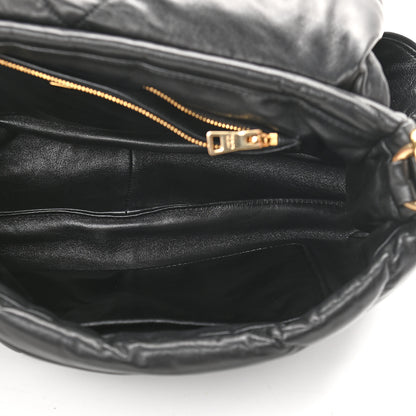 Prada Nappa Soft Padded Logo Embossed Triangle Quilted Shoulder Bag Black 5 of 8